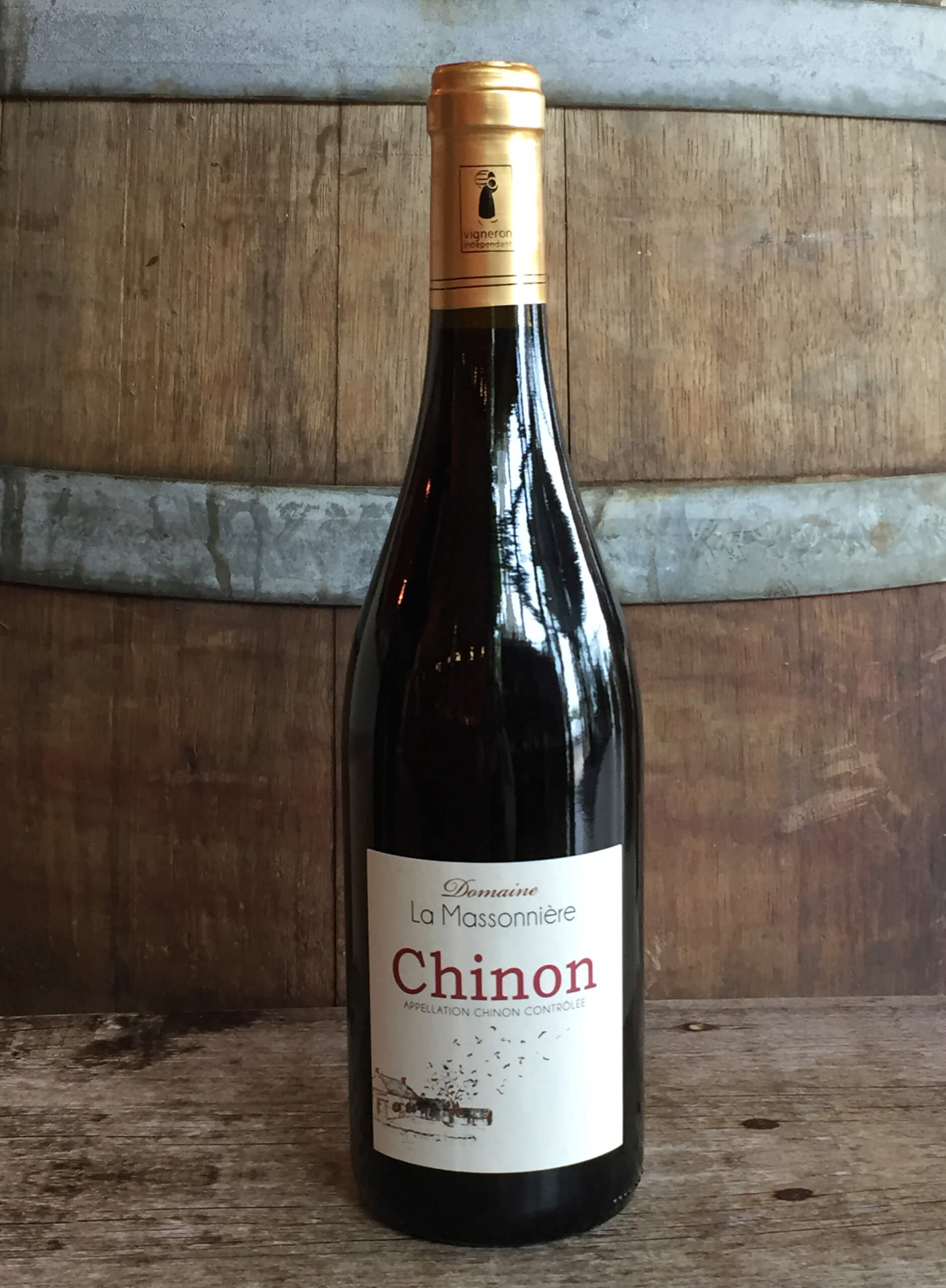 Vin rouge AOC Chinon du domaine la Massonnière à Huismes